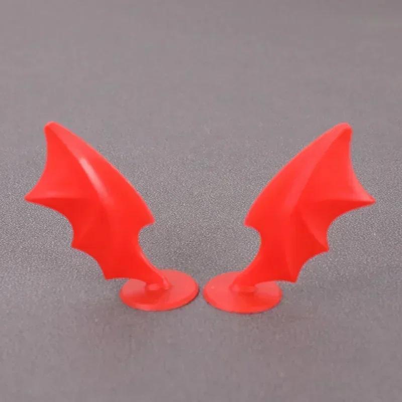 Helmet Short Devil Horns Decoration Stickers Motorcycle Bicycle Helmet Styling DIY Rubber Decor Headwear Accessories