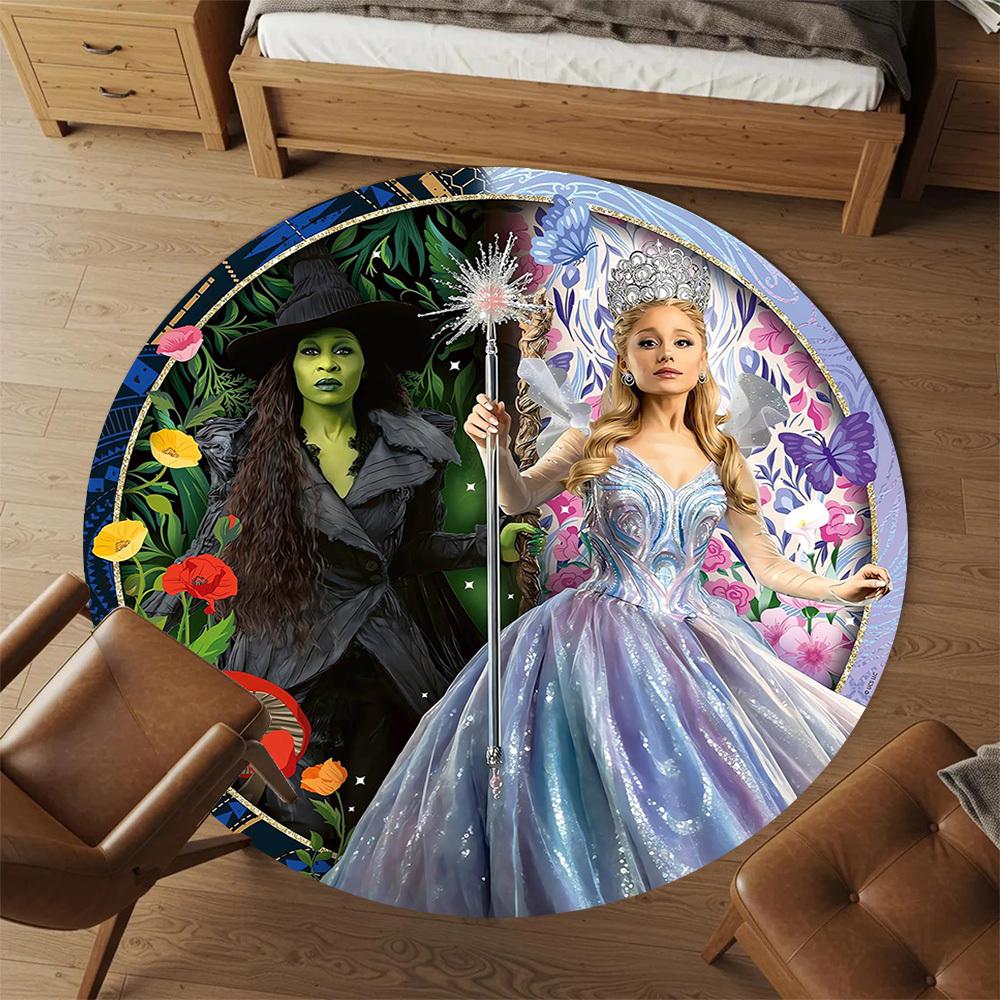 1pc Wicked Pattern Office Round Rugs, Under Chair Round Rugs for Living Room, Bedroom, Bathroom Decoration Carpet 091848