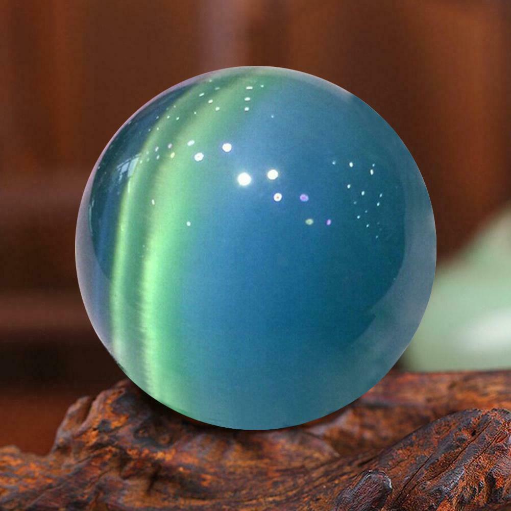 40mm Blue Cat s-eye Opal Natural Quartz Crystal Healing Stone Ball Sphere Decor 40mm