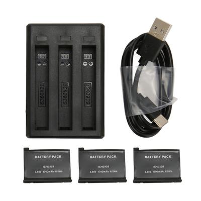 Camera Battery with Charger Hub 3 Channel Battery Charger Hub and 3Pcs 1700mAh Battery Replacement