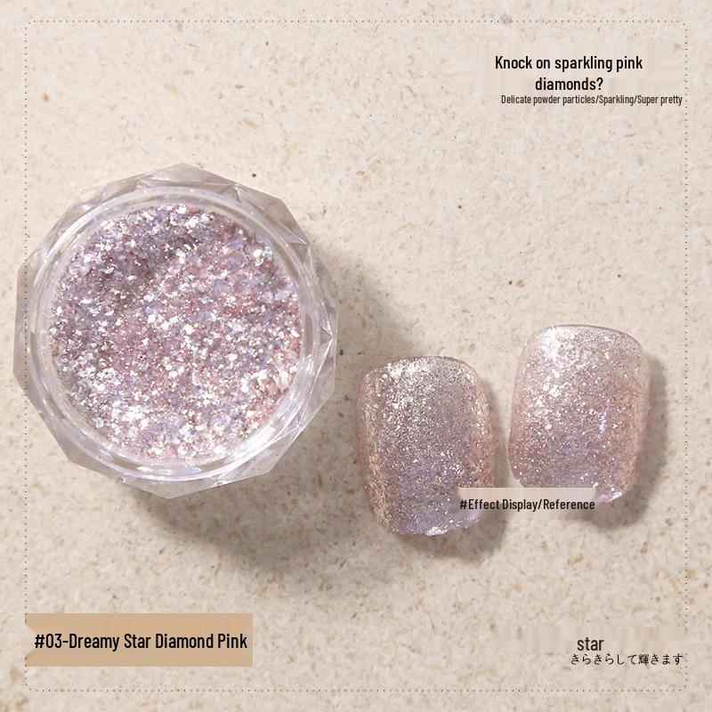 

Японские блестящие аксессуары для нейл-арта: Дробленый бриллиант и мечтательные звезды мелкие пайетки