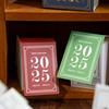 2025 Desk Calendar Mini Book Shape Compact Portable Retro Calendar Thick Paper