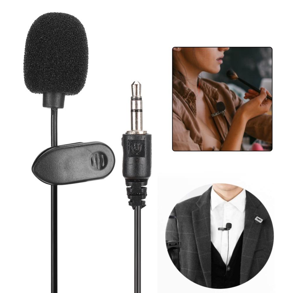 Black Wired Microphone Mini Amplified Microphone Durable Clip Microphone Reporter