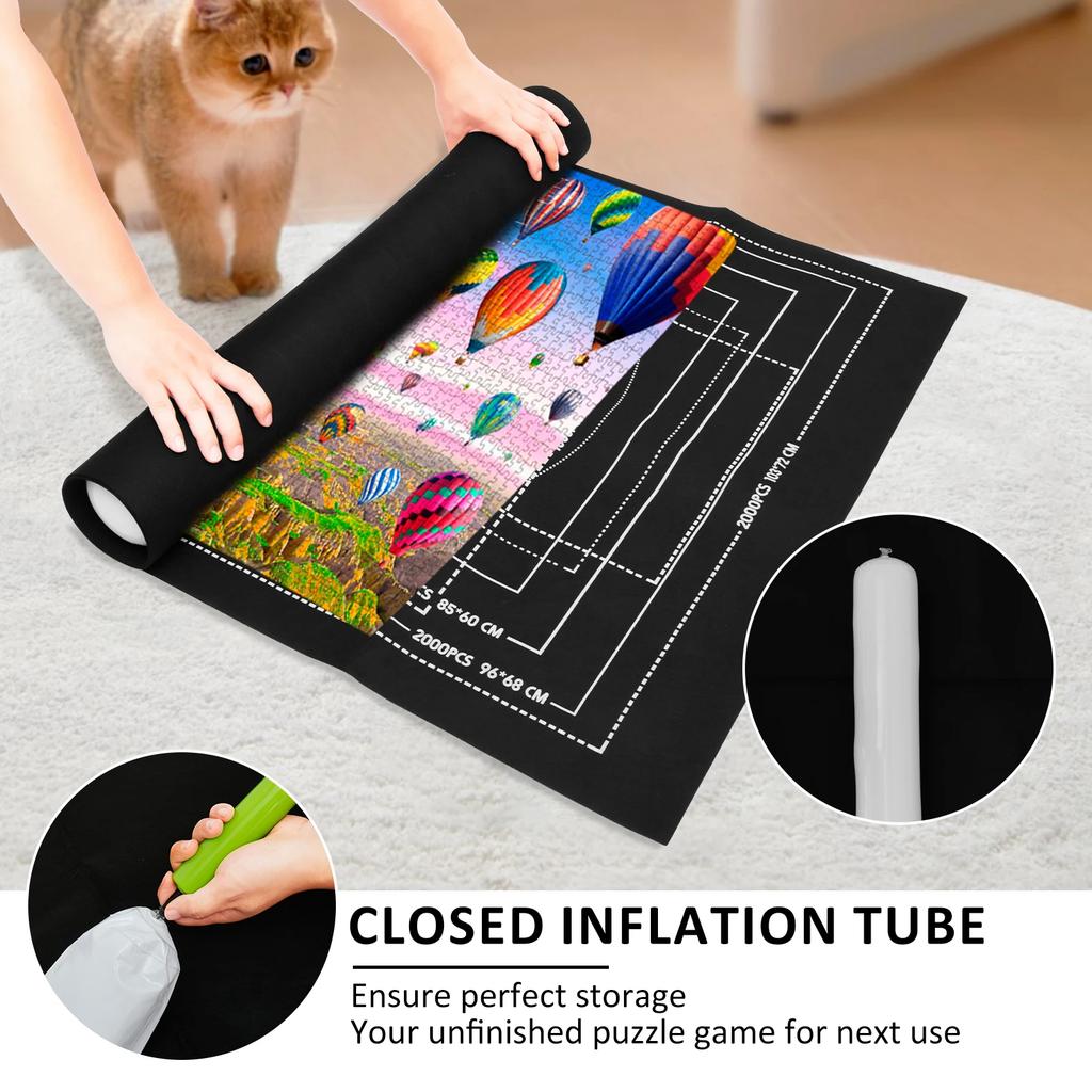 Puzzles Mat Jigsaw Roll Felt Mat Play Mat Puzzles Blanket For Up To 2000 Pieces Puzzle Accessories Portable Travel Storage Bag