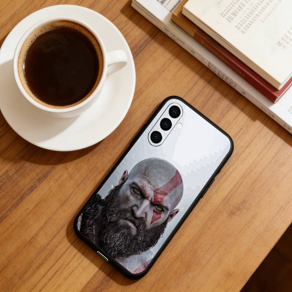 God of War Kratos Phone Case Black Silicone Soft For Samsung Galaxy A73,A72,A71,A70,A53,A52,A51