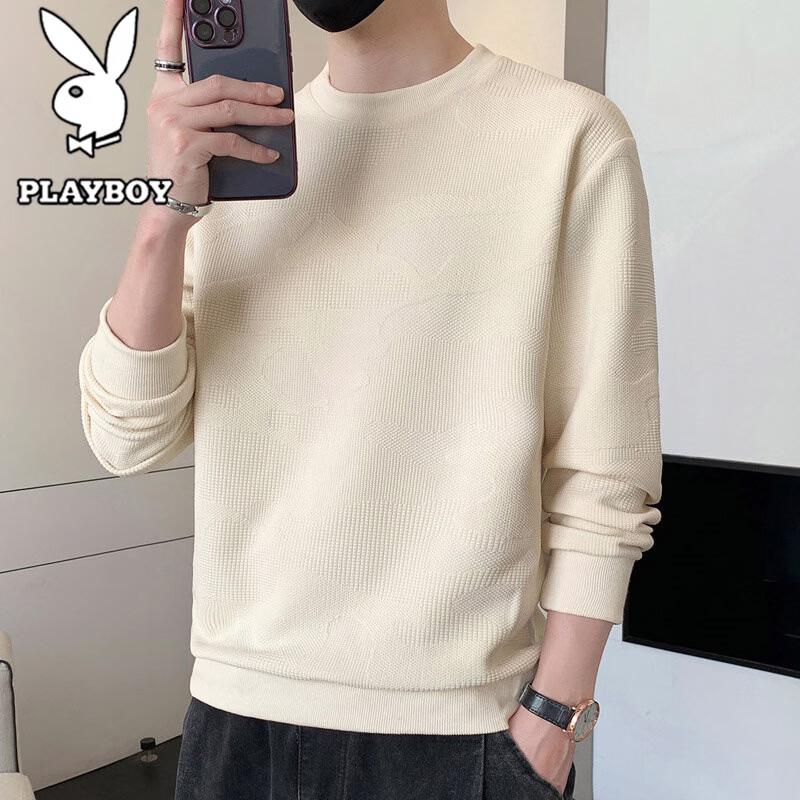 PLAYBOY Men's Casual Crewneck Long Sleeve Top