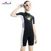 Kids 2.5mm Neoprene Wetsuit Short Sleeve Full Body Dive Swim Suit Girls Warm Thermal Protection Snorkeling Surfing