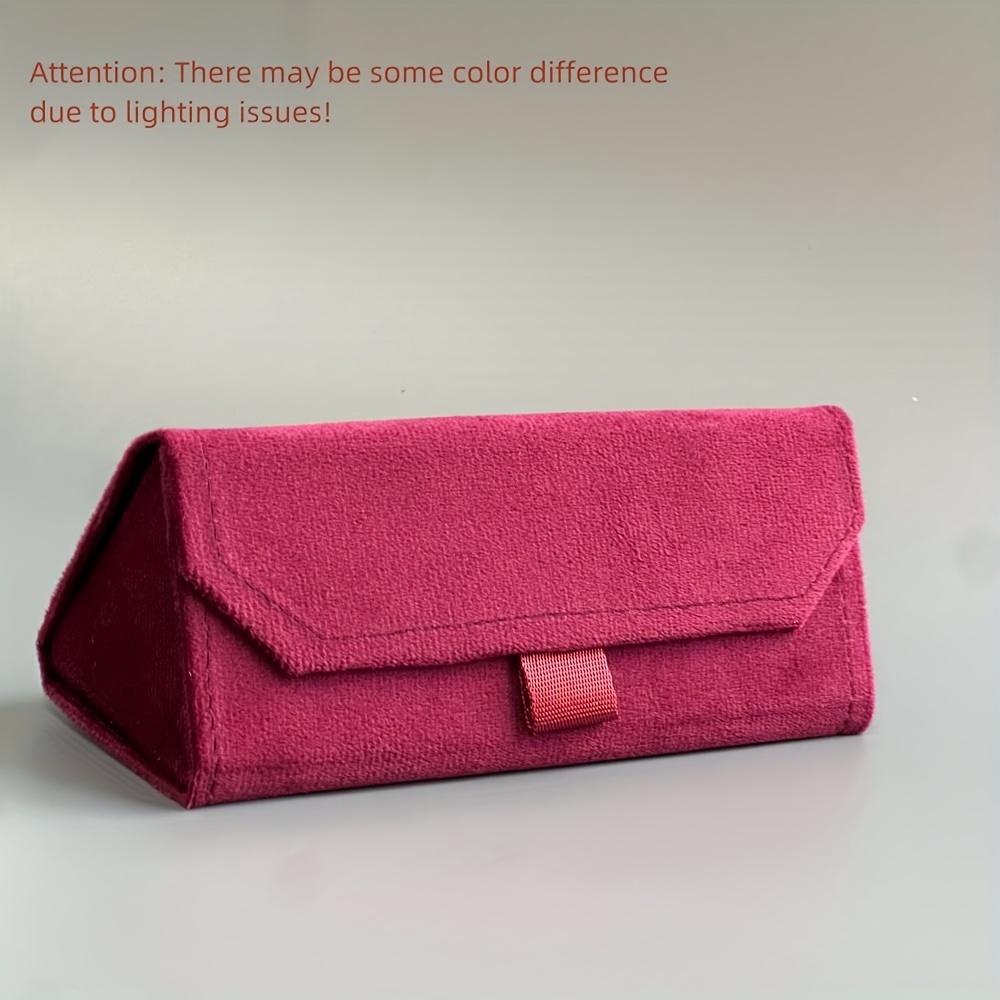 1pc Velvet Triangle Folding Glasses Women Case Elegant Sunglasses Case Purse Hard Men Soft Elegant Reading Glasses Box Glasses