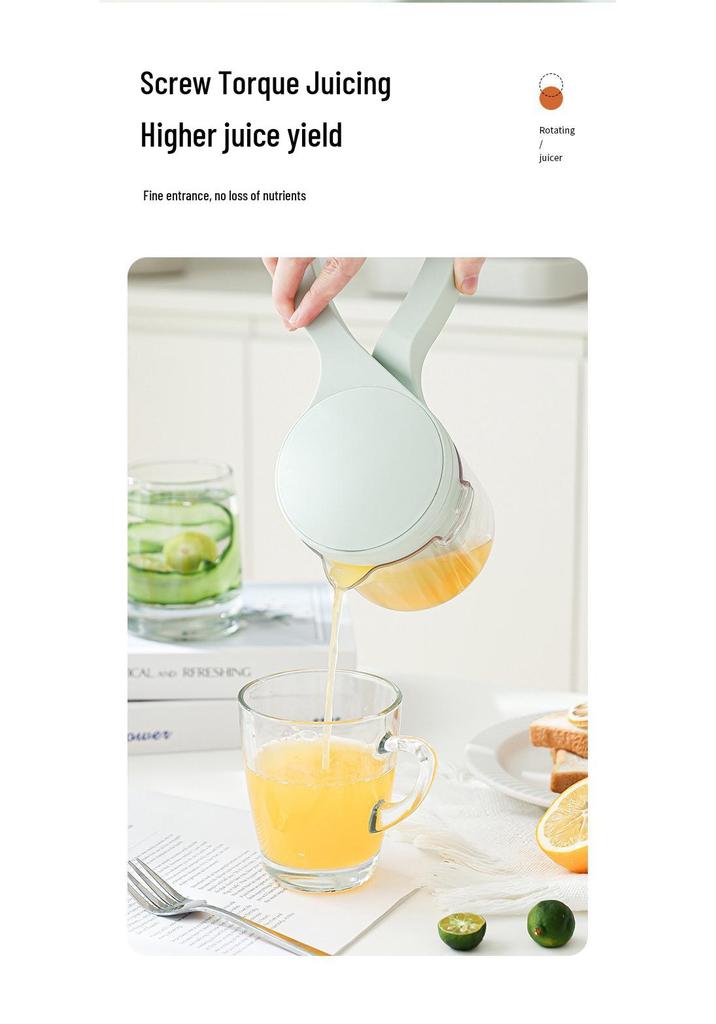 Compact Manual Juicer: Portable Fruit Squeezer & Pulp Separator