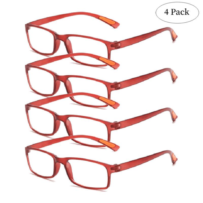 

Тонкие 4 X Очки для чтения Мужские Женские Унисекс Ридер 10 15 20 25 30 40 35 +2.00 красный