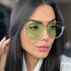 New Vintage Oversized Square Sunglasses Fashion Men Women Shades Eyewear Trendy Ins Popular Brand Design Glasses UV400 Sun Glass