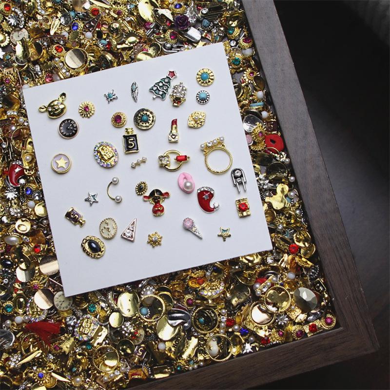 100 шт. Смешанные украшения для нейл-арта: Разноцветные Стразы и DIY Блестящие Аксессуары с Драгоценными Камнями