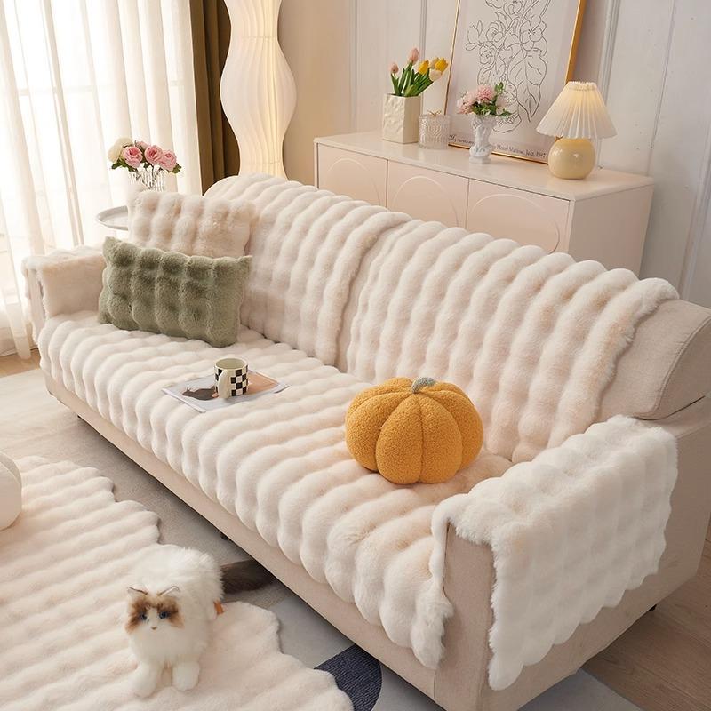 Non-slip Sofa Towel Dog Pet Sofa Cushion Winter Thicken Plush Corner Sofa Cover Sectional Chaise Longue Couch Mat Multi-size