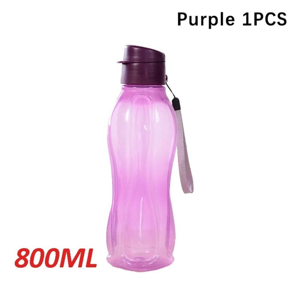

800/1100 мл Пластиковая бутылка для воды Непротекающая С откидной крышкой Бутылка для питья Спорт на открытом воздухе Purple 800ML