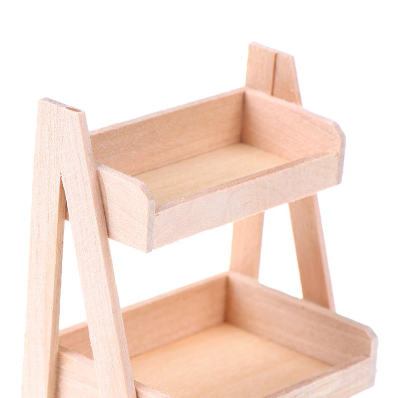 1:12  Dollhouse Wood Shelf Flower Stand Mini Furniture Model Toys
