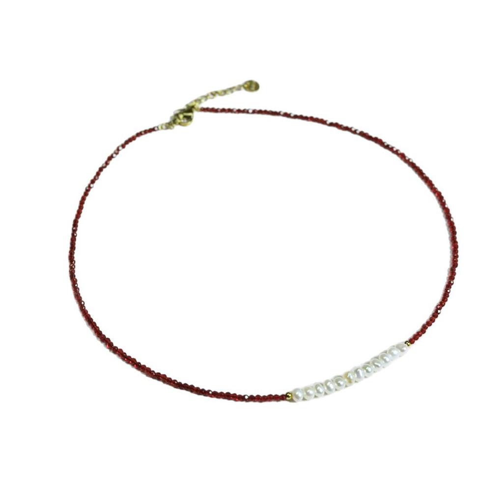 Year of the Rat Red Crystal & Pearl Necklace: Titanium Steel Luxury Gift