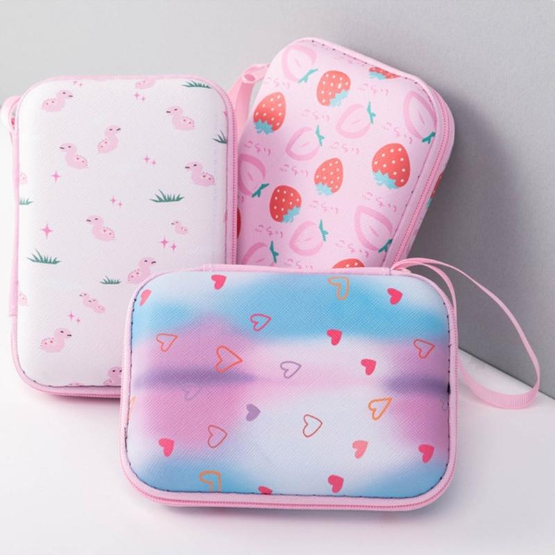 Bright Cartoon Pattern EVA Organizers Bag With Grid Compartments Smooth Zippers Portable For Office Travel