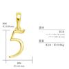 Lala Christie Number Pendant Necklace, 18K Yellow Gold, Charm, 5, for Men and Women