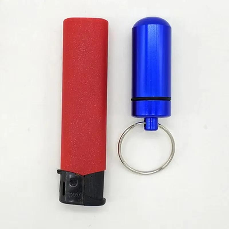 1 Pcs Outdoor Medicine Bottle Aluminum Alloy Keychain Mini Medicine Jar First Aid Bottle Fashion Key Chains Color Random