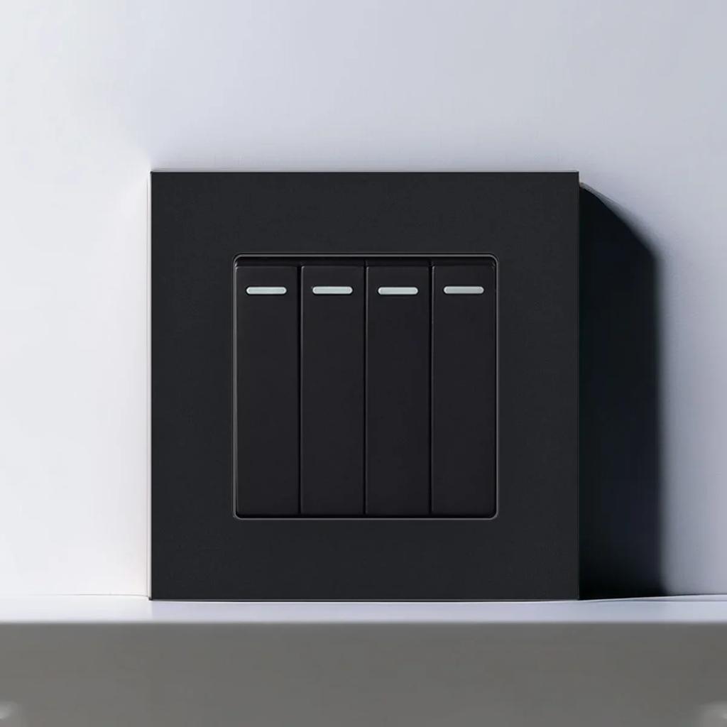 Black Wall Switch EU RU Vintage Flame Retardant Panel 1 Gang 1 Way Wall Rocker Switch On/Off 16A AC 250V Russian Socket