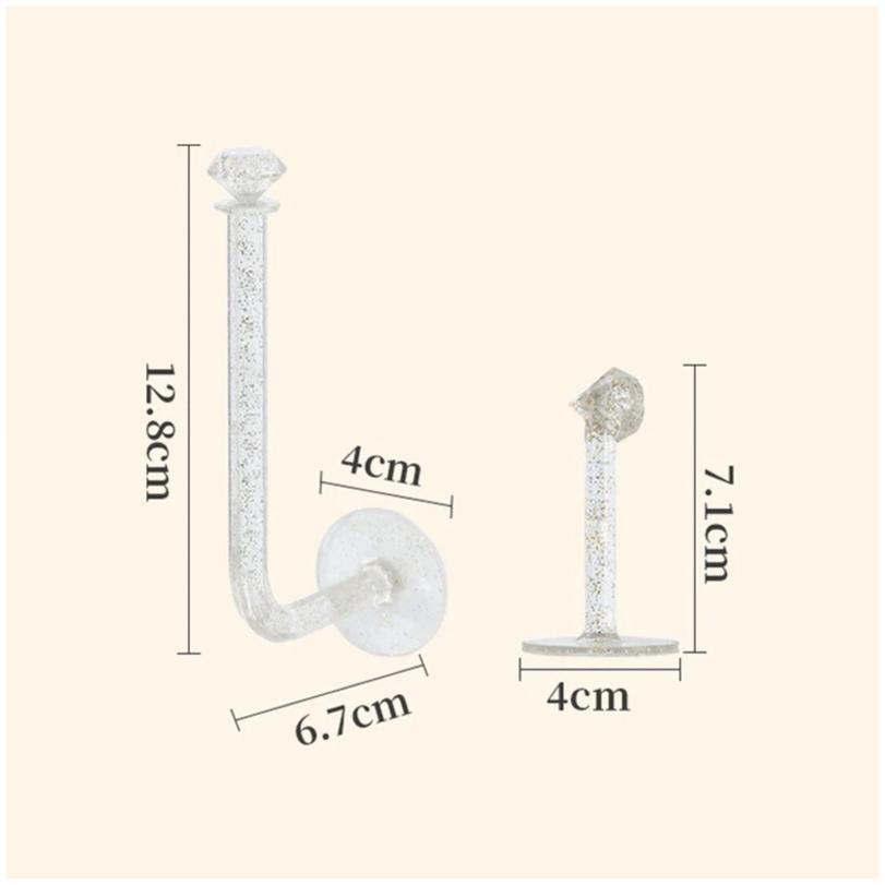 New Crystal Wall Hair Rope Holder Rack Multi-purpose Jewelry Necklace Bracelet Organizer Stand Wall Key Cloth Bag Hanger Hook