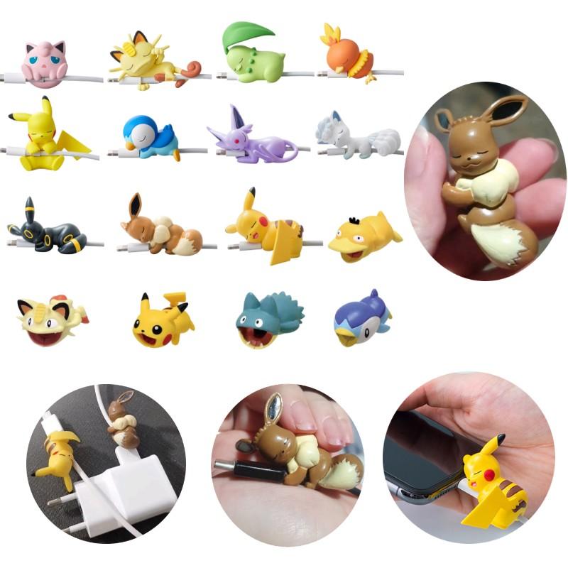 Pikachu Usb Round Data Cable Protector Accessory Cartoon Eevee Snorlax  Decor