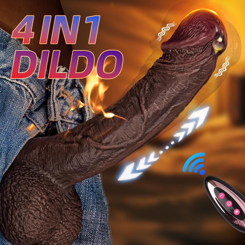 Dildo Automatic Thrusting Vibrator G-spot Stimulator Remote Control Heating Rotating Suction Cup Hands-free Female Pleasure Erotic Adult Women Sex Toy