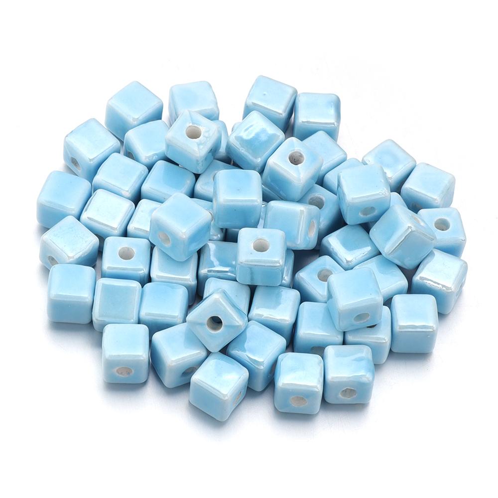 10pcs/lot Square Beads Ceramic Beads Colorful Cube Loose Beads Spacer Beads For Jewelry Making DIY Necklace Bracelet Accessories