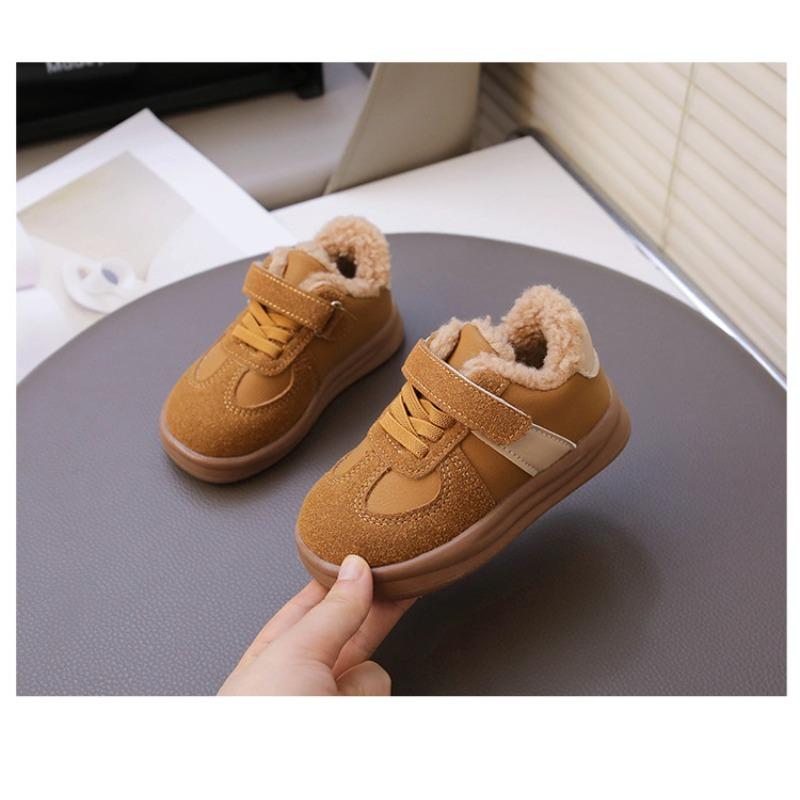 Children's Winter Boots Boys' & Girls' Fleece-Lined Warm Shoes with Shearling, Casual Kids Shoes for Baby Baby Shoes