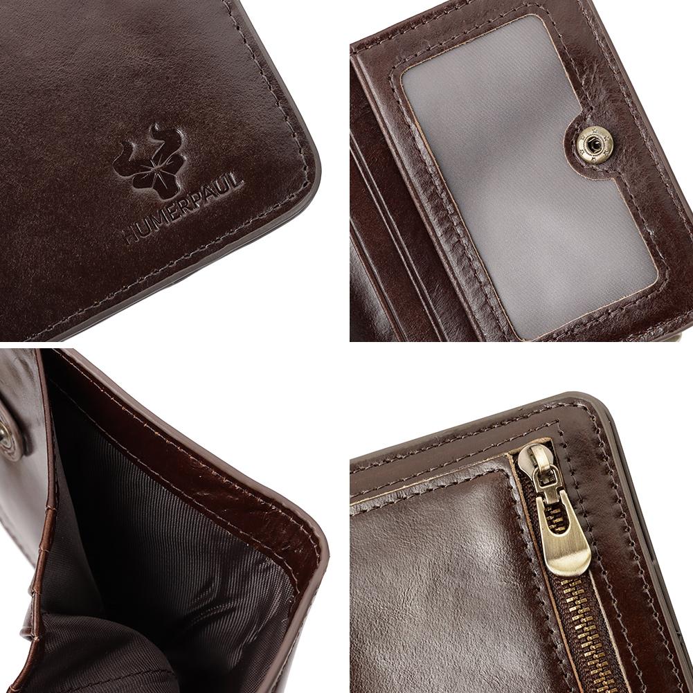 Humerpaul Thin Cow Genuine Leather Wallet Men Coin Purse Small Mini Card Holder Simple PORTFOLIO Portomonee Slim Male Wallet