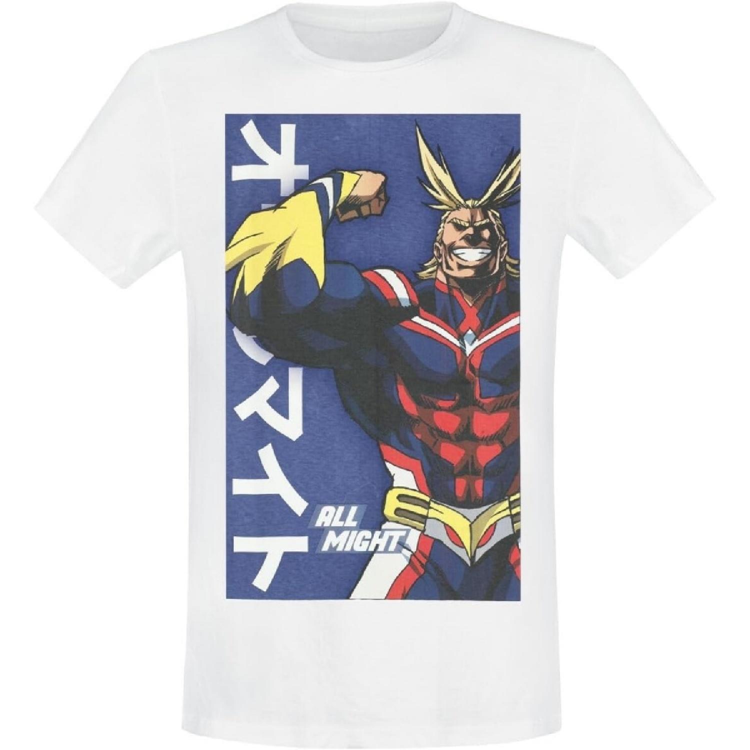 My Hero Academia All Might Men s Poster T-Shirt White Regular S