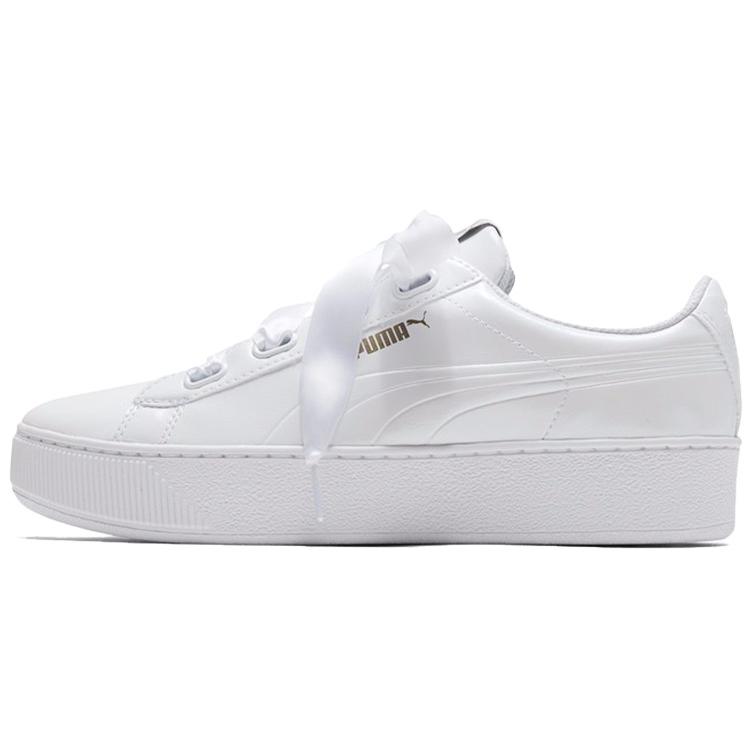 PUMA Vikky Platform Ribbon White Women's (Unisex) Skate Shoes 366419 02