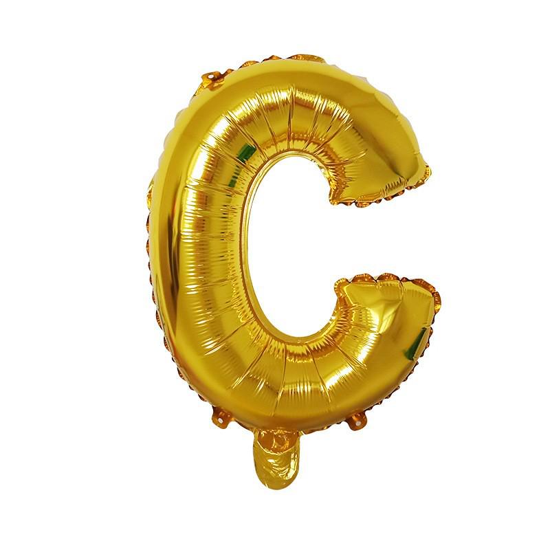32-Inch Shiny Gold Alphabet Foil Balloons for Weddings & Birthdays