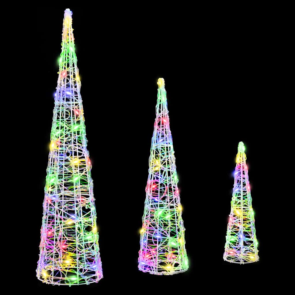 Christmas Tree 3 pcs Multicolored 20 x 20 x 80 cm Acrylic