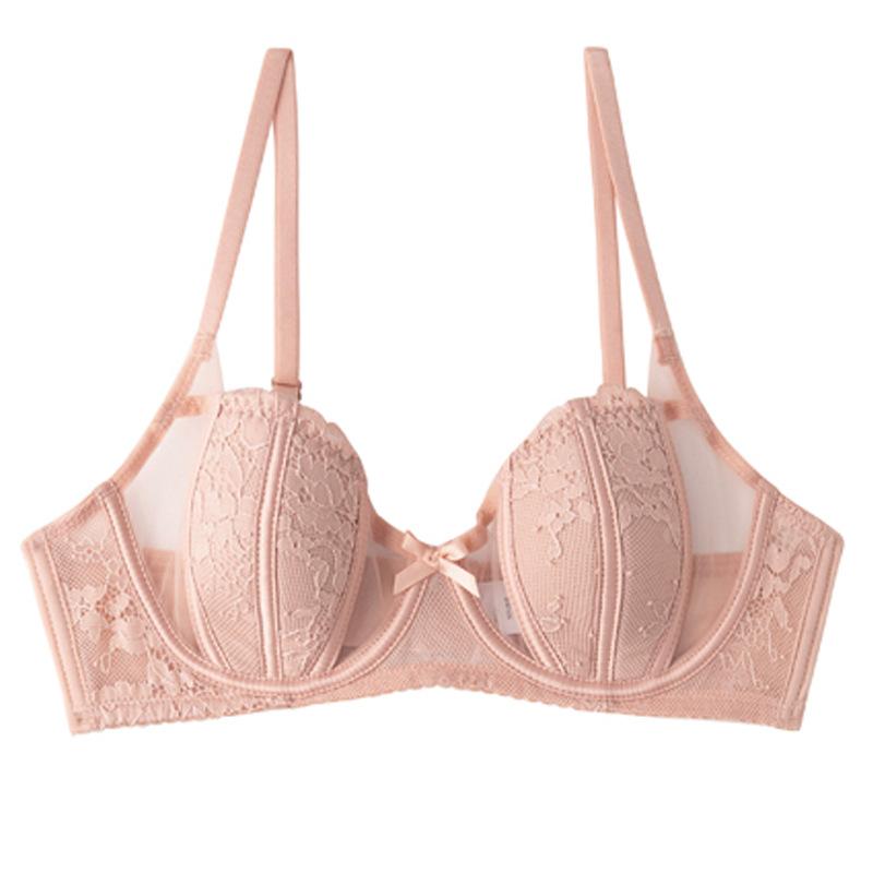 Rabbit ear underwear summer breathable women gather big breasts show small sexy pure desire women lace bra cover