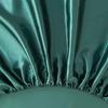 Satin Elastic Fitted Sheet Solid Mattress Cover  for Single Double Couple King Queen Full Twin Bedsheet  (No Pillowcase)