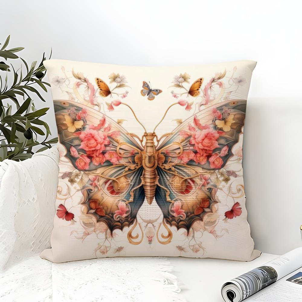 Beautiful Colorful Butterfly Decorative Prints Pillow Case Linen Pillow Case Sofa Home Decor Cushion Cover Cushion Cove