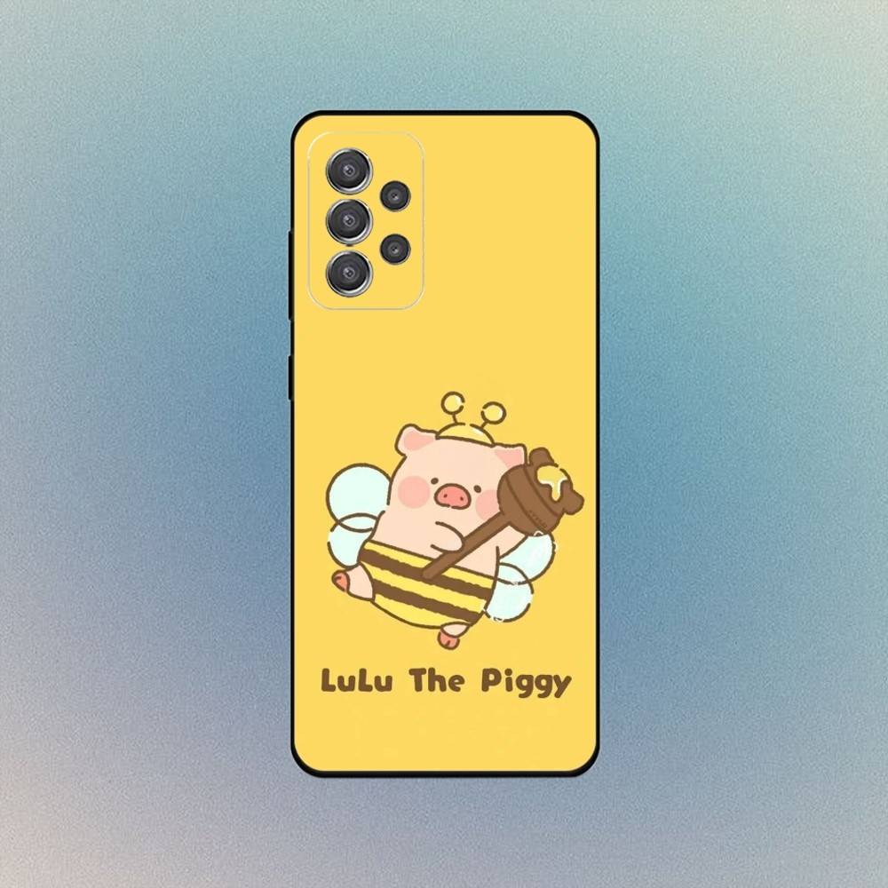 C-Cartoon L-LuLu Pig Phone Case For Samsung Galaxy S25,S24,S21,S22,S23,S30,With Bracket Cover Samsung S25