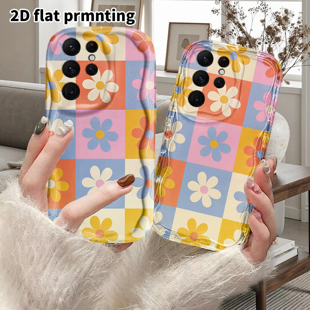 Phone Case: 2D flat Samsung Galaxy A34 A35 M05 M06 S20 S22 S21 FE Plus 5G protective case, couple style, small flowers spread out, Christmas and Hallo