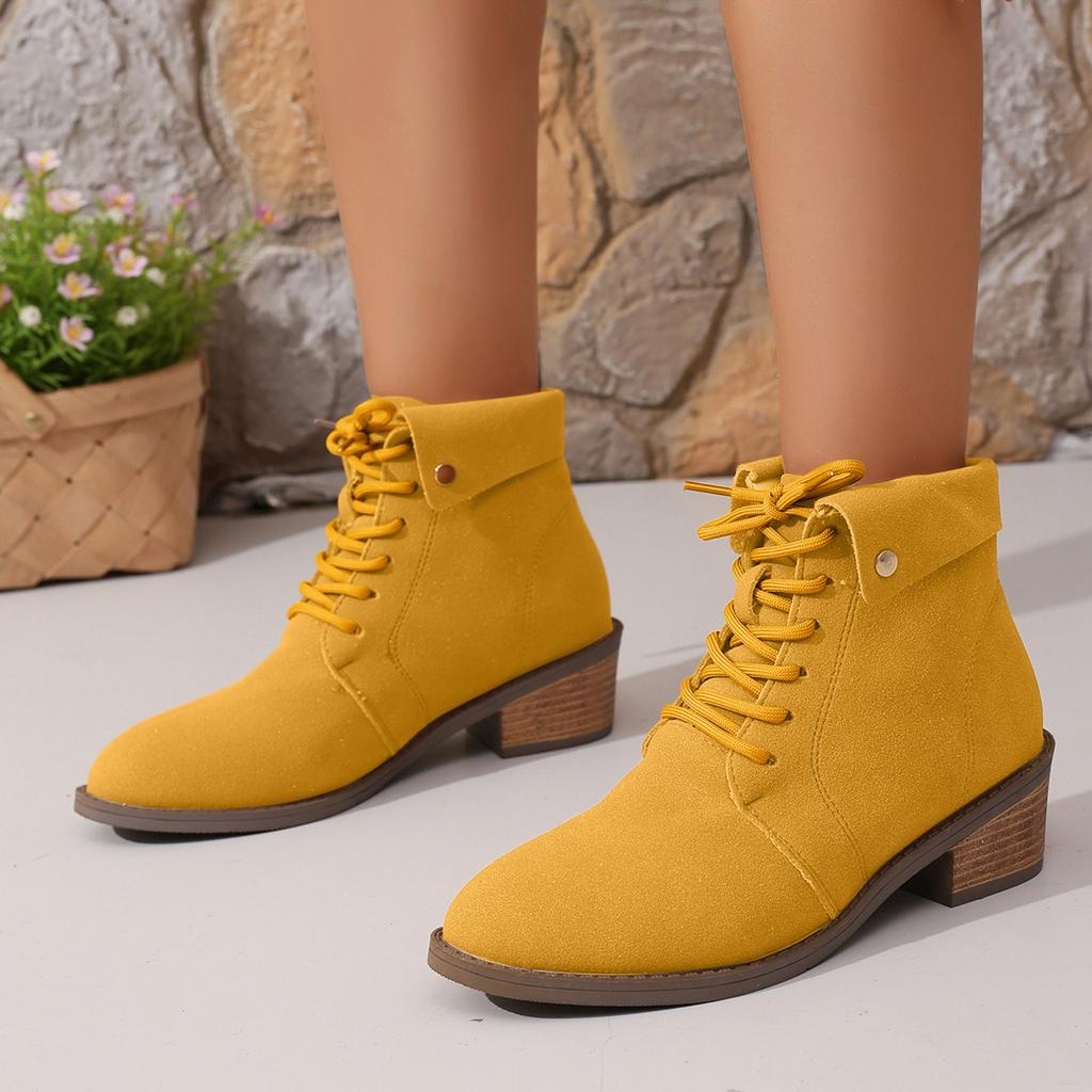 Women'S Fashion Boots Thick Heel Pointed Toe Strap Versatile And Comfortable Shoes Womens Winter Boots Botas Invierno Mujer