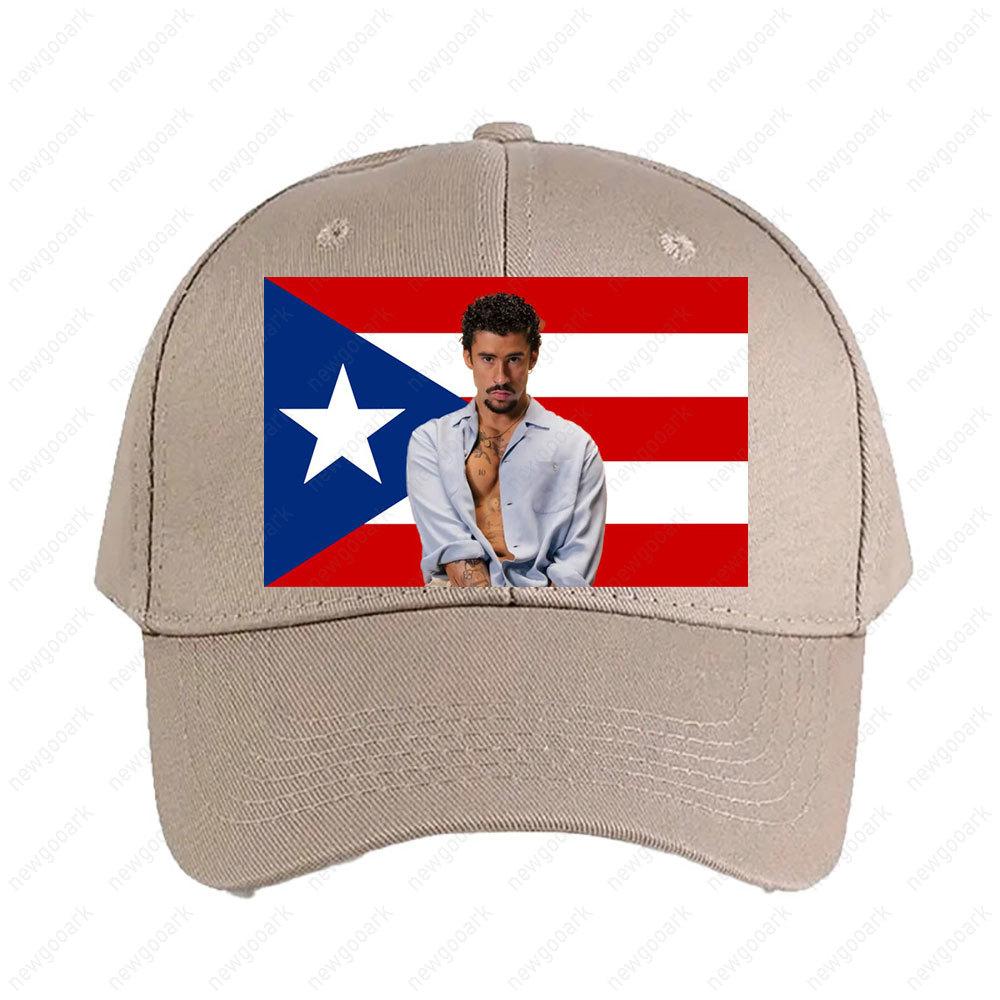 Puerto Rico Benito Flag Badbunny Cap Summer Woman Man Adult Peaked Hat Casual Adjustable Printed Baseball Caps Trucker Cap