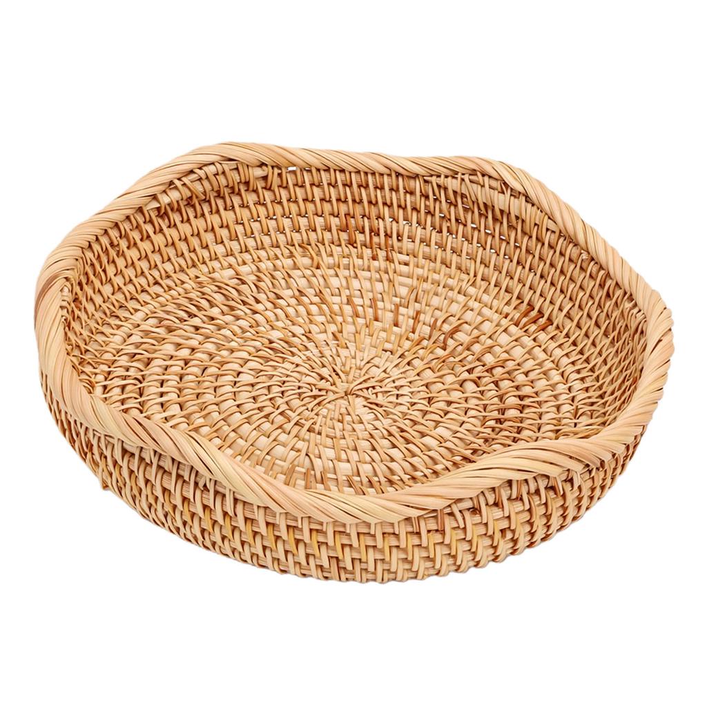   Basket Round Woven Storage Bowl Bread Fruit Serving Basket for Kitchen Dining Room Living Room