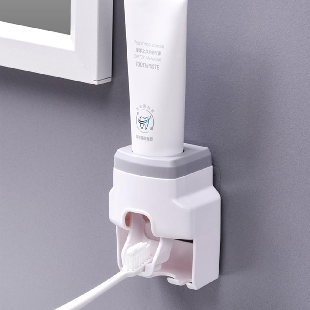 Automatický dávkovač zubní pasty s držákem na zubní kartáčky, nástěnný pro koupelnu, pro dospělé