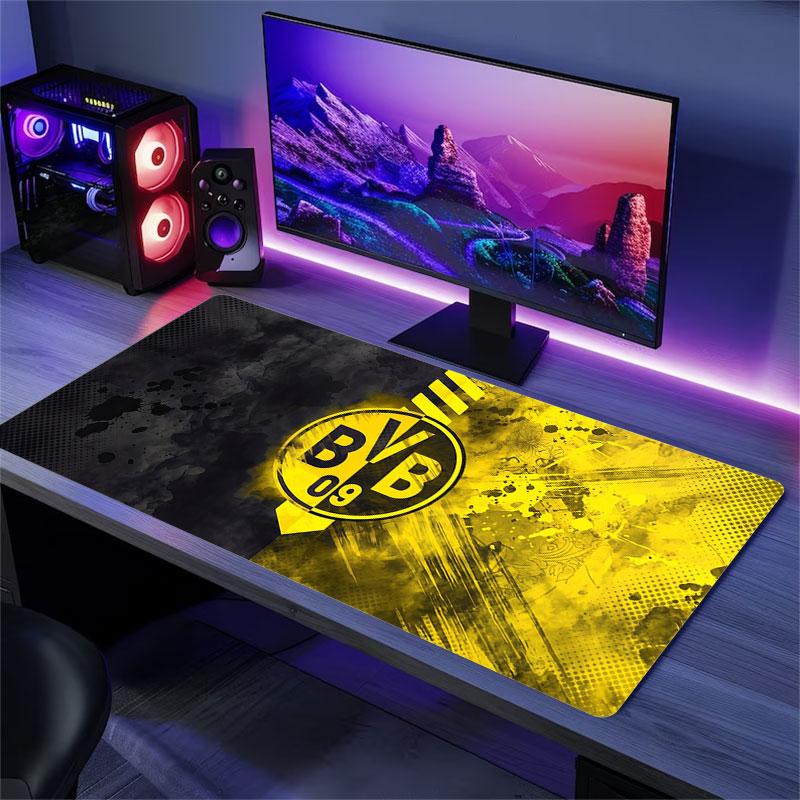 Borussia Dortmund Large Gaming Table Cushion Non-slip Laptop Tablet Big Mousepad XXL Mat Mini PC Playmat With Lock edge