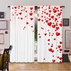 2Pcs Cute Valentines Day Curtain Valentine'S Red Pink Heart Love Decor Curtains For Decoration Suitable For Living Room Bedroom