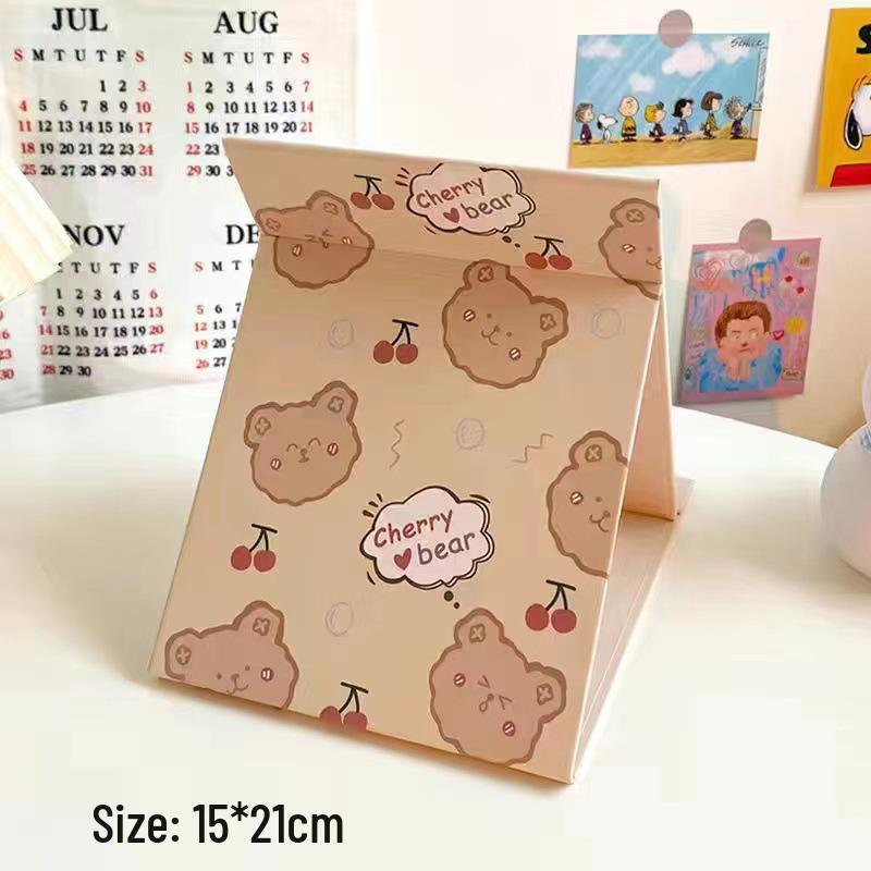 Large Folding Makeup Mirror - Cute, Portable, Desktop for Women & Students