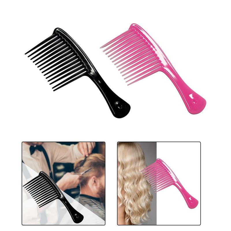 Wide Tooth Comb Professional Barber Styling Accessory Lightweight PP Material Detangling Comb for Salon Home Thick Curly Hair