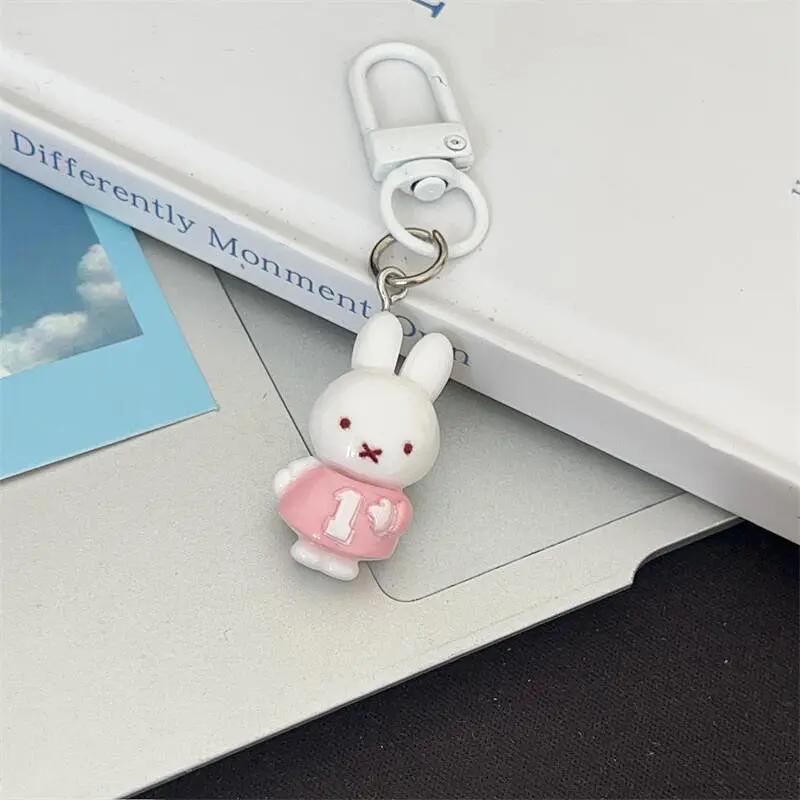 Kawaii Miffy Rabbit Keychain Cute Outfit Miffy Rabbit Keychain Cute Girlish Cartoon Student Bag Best Friend Gift
