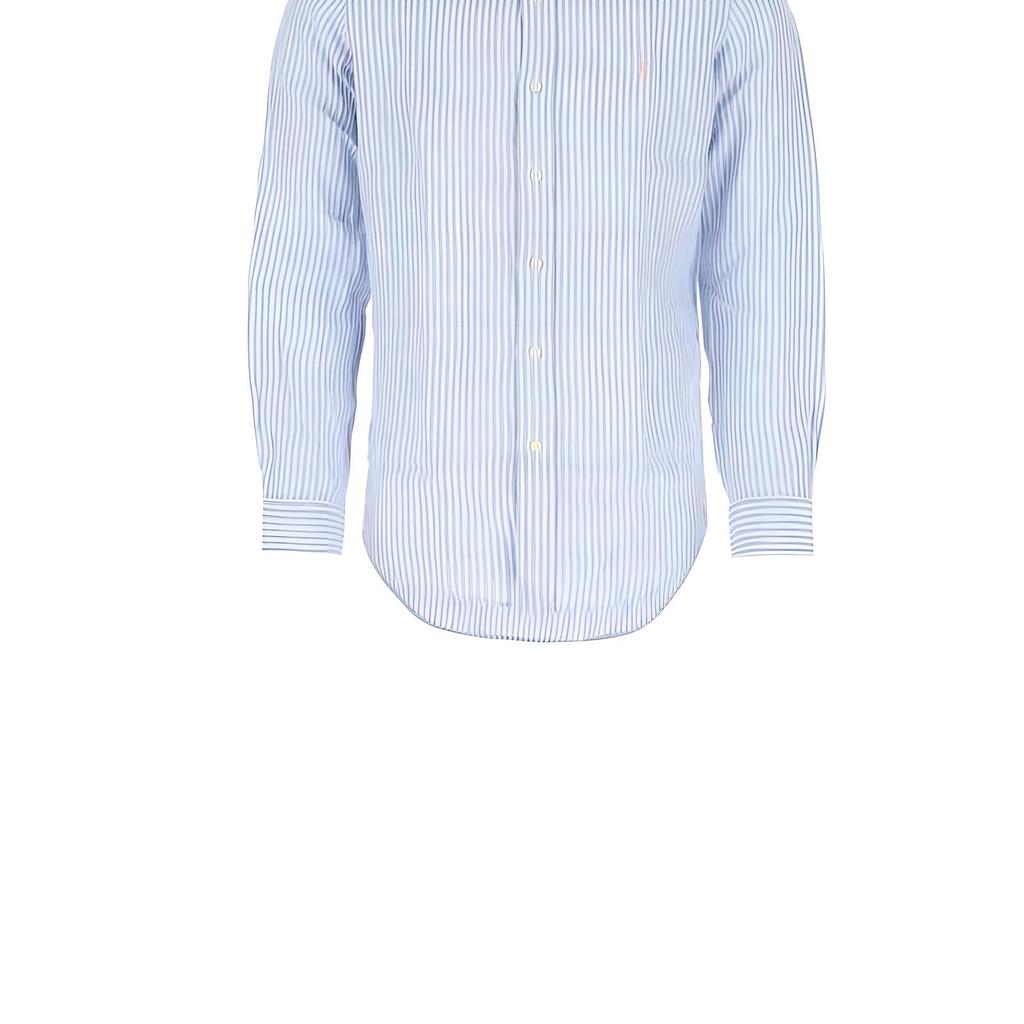 Polo Ralph Lauren Ss23 Logo Embroidered Striped Button-Down Long Sleeve Shirt Men shirts Blue 710740807001