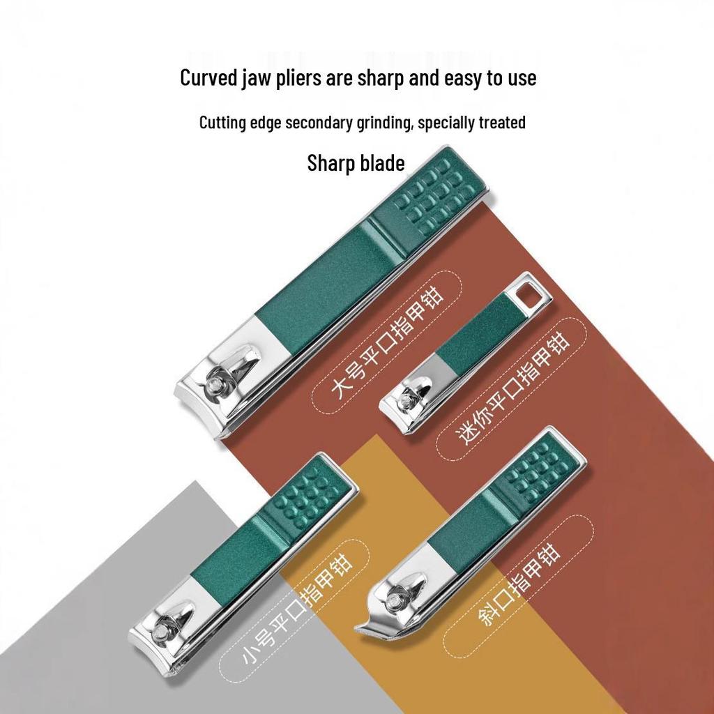 18-Piece Dark Green Slant Mouth Nail Clipper Manicure Set